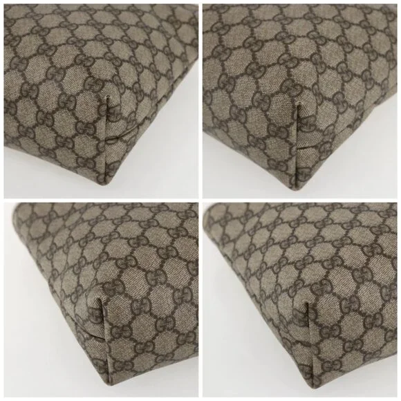 GUCCI GG Supreme Tote Bag PVC Beige Silver - Picture 14 of 16